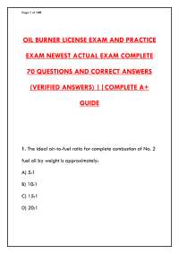 OIL BURNER LICENSE EXAM 2026 – LATEST PRACTICE QUESTIONS & VERIFIED ANSWERS (UPDATED TEST