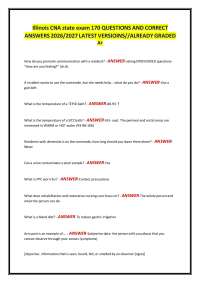 Illinois CNA state exam 170 QUESTIONS AND CORRECT ANSWERS 2026/2027 LATEST VERSIOIN