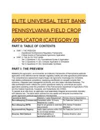 2026/2027 Pennsylvania Category 01 Field Crop Applicator Elite Test Bank