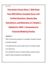 TRANSACTION COMPS EXAM 2026 | COMPLETE WALL STREET PREP PRACTICE TEST WITH 100+ VERIFIED Q