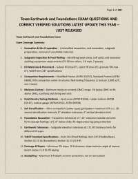 Texas Earthwork and Foundations EXAM QUESTIONS AND CORRECT VERIFIED SOLUTIONS LATEST UPDAT