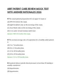 ARRT PATIENT CARE REVIEW MOCK TEST WITH ANSWER RATIONALES 2026