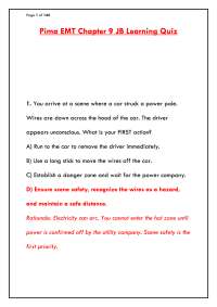 PIMA EMT CHAPTER 9 JB LEARNING QUIZ 2026 – LATEST PRACTICE QUESTIONS & VERIFIED ANSWERS (A