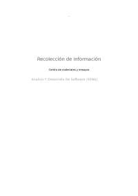 Recolección de datos