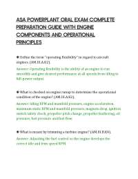 ASA POWERPLANT ORAL EXAM COMPLETE PREPARATION GUIDE WITH ENGINE COMPONENTS AND OPERATIONAL