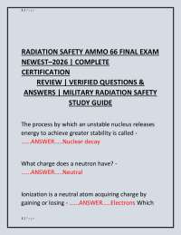AMMO 66 Radiation Safety Final Exam 2026: Complete Certification Review with Verified Ques