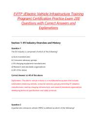 EVITP (Electric Vehicle Infrastructure Training Program) Certification Practice Exam