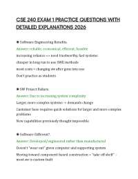 CSE 240 EXAM 1 PRACTICE QUESTIONS WITH DETAILED EXPLANATIONS 2026
