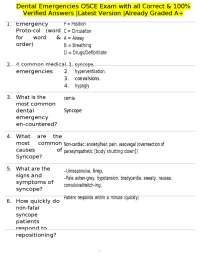 Dental Emergencies OSCE Exam with all Correct & 100% Verified Answers |Latest Version |Alr