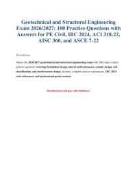 PE Geotechnical & Structural Exam 2026/2027 - 100 Questions