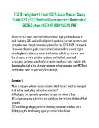 FF2 (Firefighter) II Final IFSTA Exam Master Study Guide Q&A (300 Verified Questions with