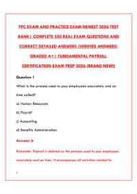 FPC FUNDAMENTAL PAYROLL CERTIFICATION EXAM 2026 – NEWEST ACTUAL TEST BANK WITH PRACTICE QU