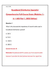 BROADBAND DISTRIBUTION SPECIALIST BDS CERTIFICATION EXAM 2026 – COMPLETE PRACTICE QUESTION