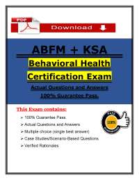 ABFM Behavioral Health (PDF) | (2026) Psychiatry MCQs / Exam Questions | [Mental Health Pr