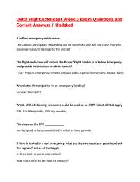 Delta Flight Attendant Week 3 Exam Questions and Correct Answers | 2026/27 Updated
