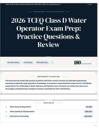 2026 TCEQ Class D Water Operator Exam Prep Practice Questions & Review