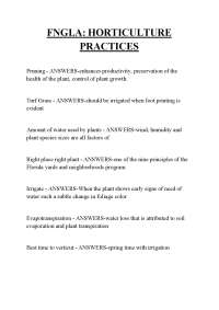 FNGLA: HORTICULTURE PRACTICES ,FNGLA: HORTICULTURE PRACTICES