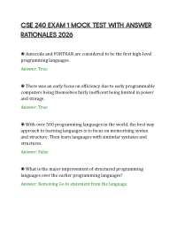 CSE 240 EXAM 1 MOCK TEST WITH ANSWER RATIONALES 2026