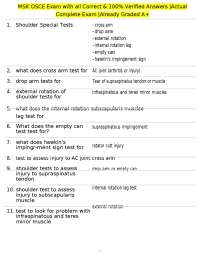 MSK OSCE Exam with all Correct & 100% Verified Answers |Actual Complete Exam |Already Grad