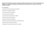 KENTUCKY COURT SECURITY OFFICER EXAMINATION PRACTICE TEST QUESTIONS AND CORRECT ANSWERS (V