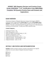ARMRIT MRI Registry Review and Practice Exam Guide 2025/2026 – U.S. Certification Prep