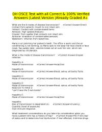 DH OSCE Test with all Correct & 100% Verified Answers |Latest Version |Already Graded A+