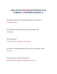 RMA EXAM 2025/2026 QUESTIONS AND CORRECT ANSWERS GRADED A+