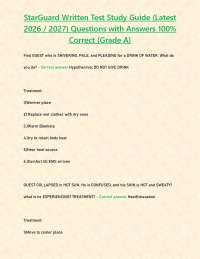 StarGuard Written Test Study Guide (Latest 2026 / 2027) Questions with Answers 100% Correc