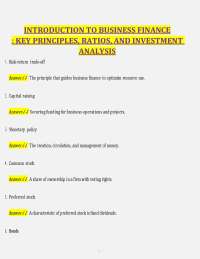 Introduction to Business Finance: Principles, Ratios & Investment Analysis PDF
