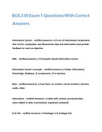 BUS 230 Exam 1 Questions With Correct Answers