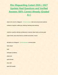 Rlss lifeguarding (Latest 2026 / 2027 Update) Real Questions and Verified Answers 100% Cor