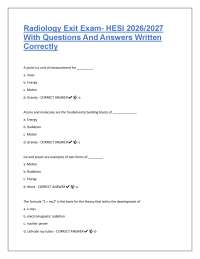 Radiology Exit Exam – HESI 2026/2027 with Questions and Answers Written Correctly – Comple