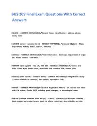 BUS 209 Final Exam Questions With Correct Answers