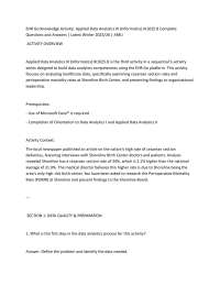 EHR Go Knowledge Activity: Applied Data Analytics III (Informatics) IK1025.8 Complete Que