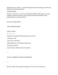 ISYE 6644 OH Exam 1 Solutions — Spring 2026 Georgia Institute of Technology | Simulation a