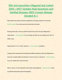 Ellis and associates Lifeguard test (Latest 2026 / 2027 Update) Real Questions and Verifie