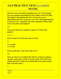SAT PRACTICE TEST- LATEST MATH,SAT PRACTICE TEST- LATEST MATH