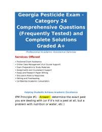Georgia Pesticide Exam - Category 24 Comprehensive Questions (Frequently Tested) and Compl