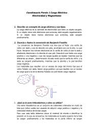 Cuestionario previo 1, Electricidad y magnetismo