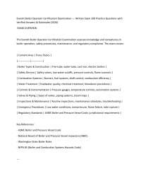 Everett Boiler Operator Certification Examination — Written Exam 200 Practice Questions wi