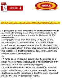 USA Hockey Level 3 Exam Questions and Answers – Advanced Coaching Certification and Player
