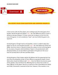 USA Hockey Rules Exam Questions and Answers – Comprehensive Rules and Officiating Certific