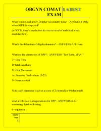 OBGYN COMAT LATEST EXAM ,OBGYN COMAT LATEST EXAM