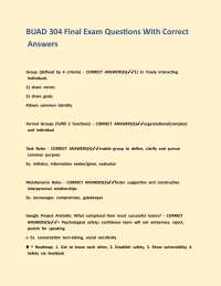 BUAD 304 Final Exam Questions With Correct Answers