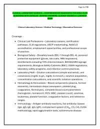 CLINICAL LABORATORY SCIENCE— COMPREHENSIVE DIAGNOSTIC FOR HOSA EXAM QUESTIONS