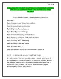 RHCSA EX200: RED HAT CERTIFIED SYSTEM ADMINISTRATOR EXAM QUESTIONS