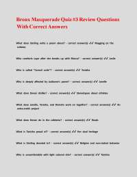 Bronx Masquerade Quiz #3 Review Questions With Correct Answers.