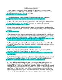 Durham College – HEALTH 1520 DOS Final Test Semester 5 (2026 Complete Answers)