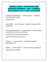 NUR501 Exam 1 Study Guide 2024: Fundamentals of Nursing Q&A | Pass Nursing