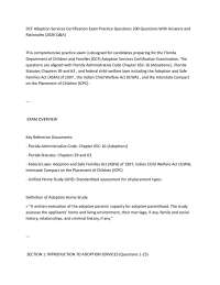 DCF Adoption Services Certification Exam Practice Questions 200 Questions With Answers and